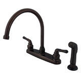 Elements of Design EB795SP Two Handle Kitchen Faucet with Non-Metallic Side Sprayer, Oil Rubbed Bronze
