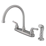 Elements of Design EB798SP Two Handle Kitchen Faucet with Non-Metallic Side Sprayer, Satin Nickel