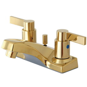 Elements of Design EB8102NDL 4-Inch Centerset Lavatory Faucet with Retail Pop-Up, Polished Brass