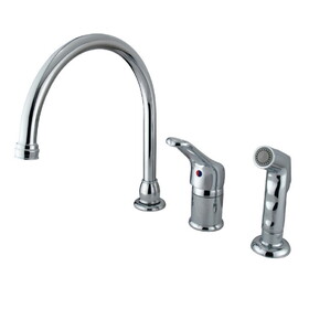Elements of Design EB811 Single Loop Handle Kitchen Faucet with Non-Metallic Side Sprayer, Polished Chrome