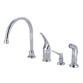 Elements of Design EB821K1 Single Handle Kitchen Faucet with Soap Dispenser, Polished Chrome