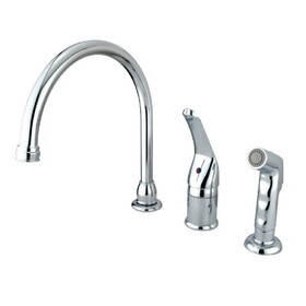 Elements of Design EB821 Single Handle Kitchen Faucet with Non-Metallic Side Sprayer, Polished Chrome