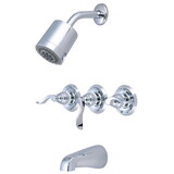 Elements of Design EB8231NFL Three Handle Tub & Shower Faucet, Polished Chrome Finish