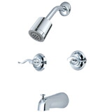Elements of Design EB8241NFL Two Handle Tub & Shower Faucet, Polished Chrome Finish