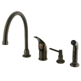 Elements of Design EB825K5 Single Handle Kitchen Faucet with Soap Dispenser, Oil Rubbed Bronze