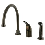 Elements of Design EB825 Single Handle Kitchen Faucet with Non-Metallic Side Sprayer, Oil Rubbed Bronze