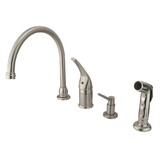 Elements of Design EB828K8 Single Handle Kitchen Faucet with Soap Dispenser, Satin Nickel