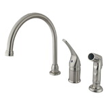 Elements of Design EB828 Single Handle Kitchen Faucet with Non-Metallic Side Sprayer, Satin Nickel