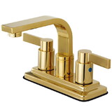Elements of Design EB8462NDL 4-Inch Centerset Lavatory Faucet with Push Pop-Up Drain, Polished Brass
