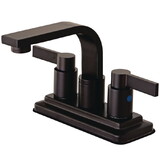 Elements of Design EB8465NDL 4-Inch Centerset Lavatory Faucet with Push Pop-Up Drain, Oil Rubbed Bronze