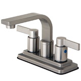 Elements of Design EB8468NDL 4-Inch Centerset Lavatory Faucet with Push Pop-Up Drain, Brushed Nickel