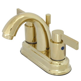 Elements of Design EB8612NDL Two Handle 4" Centerset Lavatory Faucet with Brass Pop-up, Polished Brass Finish