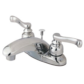 Elements of Design EB8621FL Two Handle 4" Centerset Lavatory Faucet with Brass Pop-up, Polished Chrome