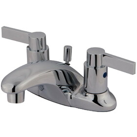 Elements of Design EB8621NDL Two Handle 4" Centerset Lavatory Faucet with Brass Pop-up, Polished Chrome Finish
