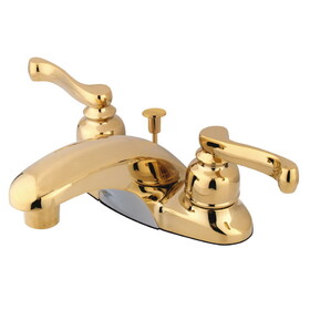 Elements of Design EB8622FL Two Handle 4" Centerset Lavatory Faucet with Brass Pop-up, Polished Brass