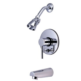 Elements of Design EB86910DL Tub and Shower Faucet with Diverter and Dl Handle, Polished Chrome