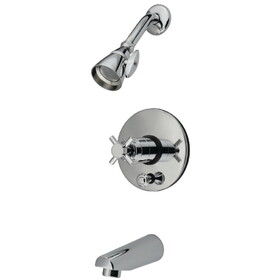 Elements of Design EB86910DX Tub and Shower Faucet with Diverter and Dx Handle, Polished Chrome