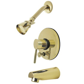 Elements of Design EB86920DL Tub and Shower Faucet with Diverter and Handle, Polished Brass