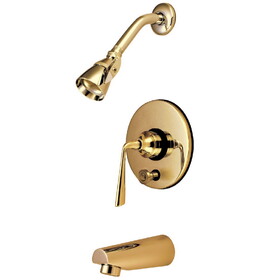Elements of Design EB86920ZL Tub and Shower Faucet with Diverter, Polished Brass