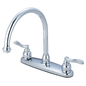 Elements of Design EB8791NFLLS Double Handle 8" Centerset Kitchen Faucet, Polished Chrome Finish
