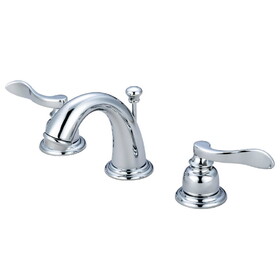Elements of Design EB8911NFL Two Handle 4" to 8" Mini Widespread Lavatory Faucet with Retail Pop-up, Polished Chrome Finish
