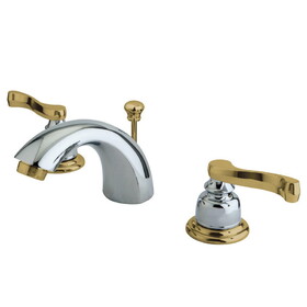 Elements of Design EB8954FL Two Handle 4" to 8" Mini Widespread Lavatory Faucet with Brass Pop-up, Oil Rubbed Bronze