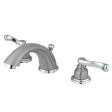 Elements of Design EB8967FL 8-Inch Widespread Lavatory Faucet with Retail Pop-Up, Brushed Nickel/Polished Chrome