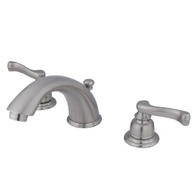 Elements of Design EB8968FL Two Handle 8" to 16" Widespread Lavatory Faucet with Brass Pop-up, Satin Nickel