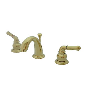 Elements of Design EB912 Two Handle 4" to 8" Mini Widespread Lavatory Faucet with Retail Pop-up, Polished Brass Finish