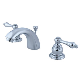 Elements of Design EB941AL Two Handle 4" to 8" Mini Widespread Lavatory Faucet with Retail Pop-up, Polished Chrome