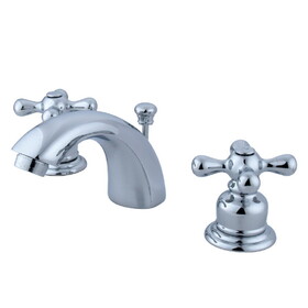 Elements of Design EB941AX Two Handle 4" to 8" Mini Widespread Lavatory Faucet with Retail Pop-up, Polished Chrome