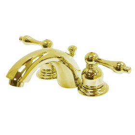 Elements of Design EB942AL Two Handle 4" to 8" Mini Widespread Lavatory Faucet with Retail Pop-up, Polished Brass