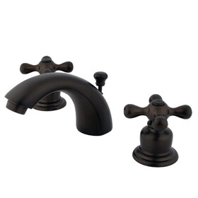 Elements of Design EB945AX Two Handle 4" to 8" Mini Widespread Lavatory Faucet with Retail Pop-up, Oil Rubbed Bronze