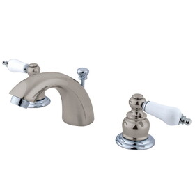 Elements of Design EB947B Mini-Widespread Lavatory Faucet with Retail Pop-Up, Brushed Nickel/Polished Chrome