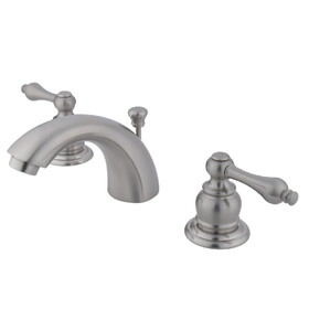 Elements of Design EB948AL Two Handle 4" to 8" Mini Widespread Lavatory Faucet with Retail Pop-up, Satin Nickel
