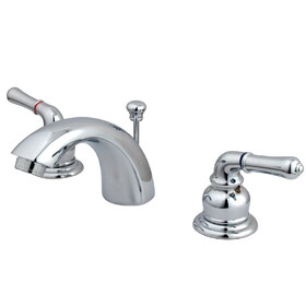 Elements of Design EB951 Two Handle 4" to 8" Mini Widespread Lavatory Faucet with Retail Pop-up, Polished Chrome