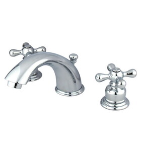 Elements of Design EB961AX Two Handle 4" to 8" Mini Widespread Lavatory Faucet with Retail Pop-up, Polished Chrome