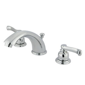Elements of Design EB961FL Two Handle 4" to 8" Mini Widespread Lavatory Faucet with Retail Pop-up, Polished Chrome