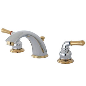 Elements of Design EB964 Two Handle 4" to 8" Mini Widespread Lavatory Faucet with Retail Pop-up, Polished Chrome/Polished Brass
