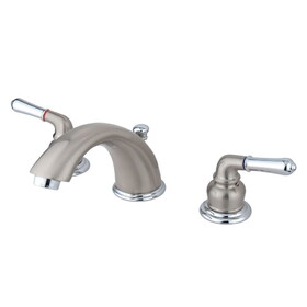 Elements of Design EB967 Two Handle 4" to 8" Mini Widespread Lavatory Faucet with Retail Pop-up, Satin Nickel/Polished Chrome