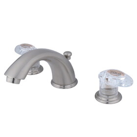 Elements of Design EB968ALL Two Handle 4" to 8" Mini Widespread Lavatory Faucet with Retail Pop-up, Satin Nickel