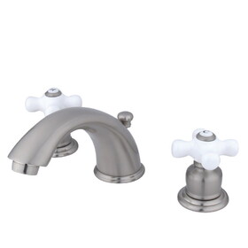 Elements of Design EB968PX Two Handle 4" to 8" Mini Widespread Lavatory Faucet with Retail Pop-up, Satin Nickel