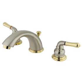 Elements of Design EB969 Two Handle 4" to 8" Mini Widespread Lavatory Faucet with Retail Pop-up, Satin Nickel/Polished Brass