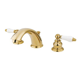 Elements of Design EB972B Two Handle 8" to 16" Widespread Lavatory Faucet with Retail Pop-up, Polished Brass