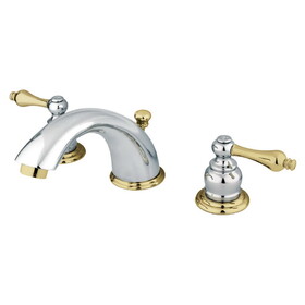 Elements of Design EB974AL Two Handle 8" to 16" Widespread Lavatory Faucet with Retail Pop-up, Polished Chrome/Polished Brass