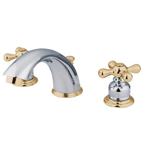 Elements of Design EB974X Two Handle 8" to 16" Widespread Lavatory Faucet with Retail Pop-up, Polished Chrome/Polished Brass