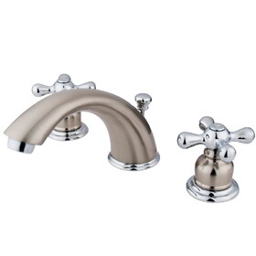 Elements of Design EB977X Two Handle 8" to 16" Widespread Lavatory Faucet with Retail Pop-up, Satin Nickel/Polished Chrome
