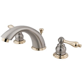 Elements of Design EB979AL Two Handle 8" to 16" Widespread Lavatory Faucet with Retail Pop-up, Satin Nickel/Polished Brass