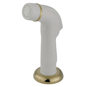 Elements of Design EBS752SP White Non-Metallic Kitchen Faucet Side Sprayer with Polished Brass Trim, White