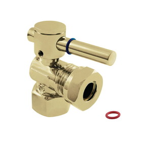Elements of Design ECC44102DL Angle Stop with 1/2" IPS x 1/2" or 7/16" Slip Joint, Polished Brass Finish